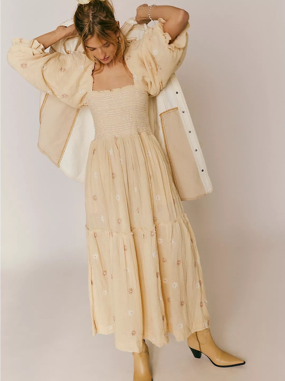 Free People Dhalia Embroidered Maxi Dress | Pearl Island NWT